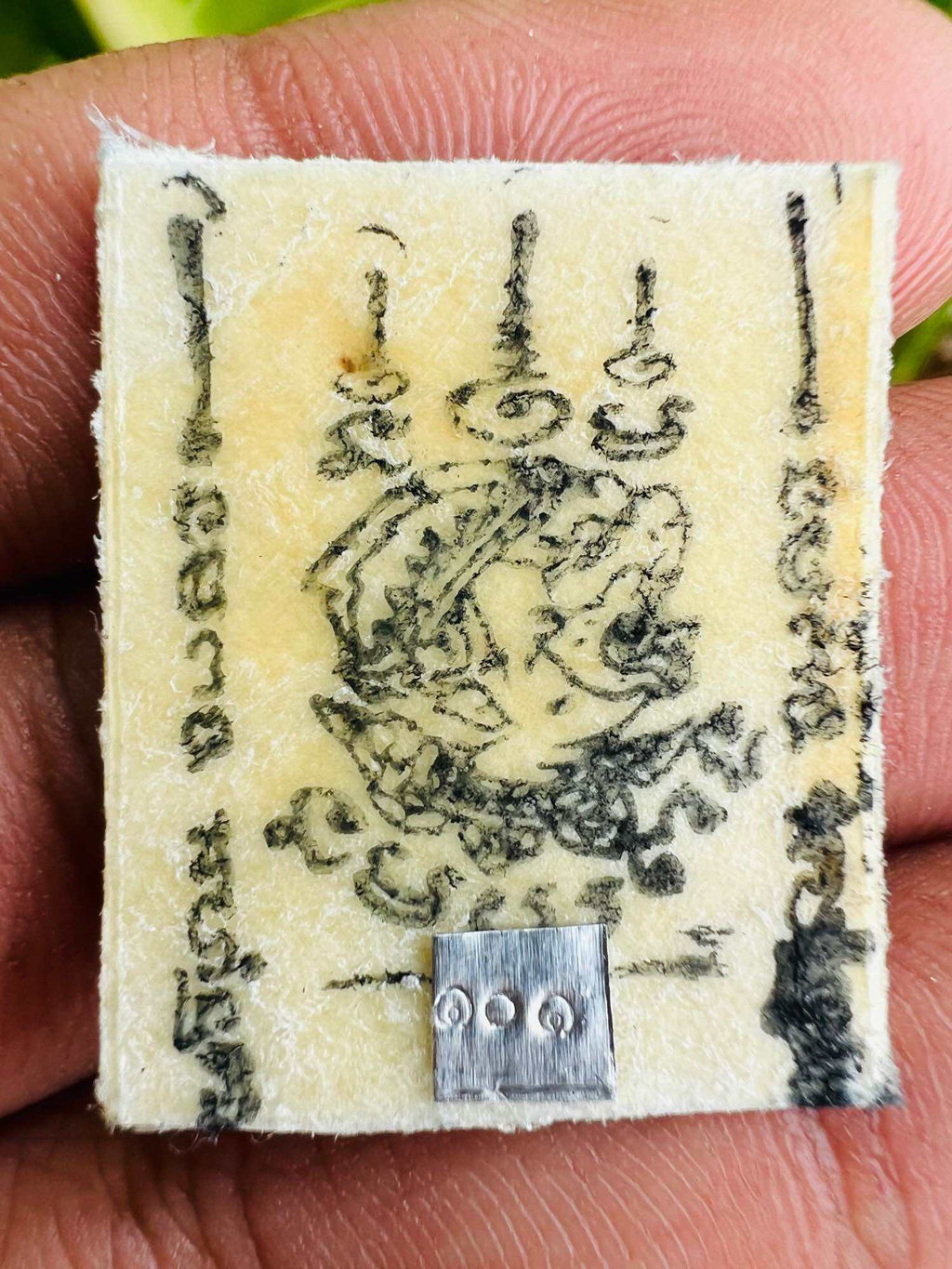 Authentic Sacred Thai Amulet for Protection Legendary Hanuman Drum Skin Fragment