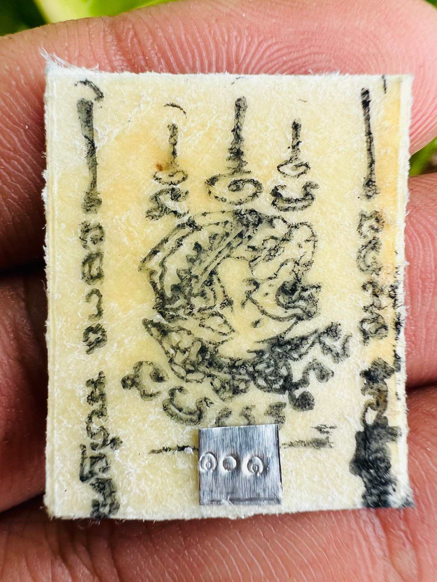 Authentic Sacred Thai Amulet for Protection Legendary Hanuman Drum Skin Fragment