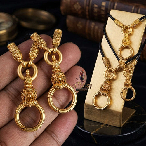 Authentic Sacred Thai Fine Art Amulet Necklace "Na Thep - Subarna Phaya Krut Garuda Edition" (Real Gold-Plated Bronze Carabiner Clasp with Premium Korean Cord) Thai Blessing Co By RURUECHA