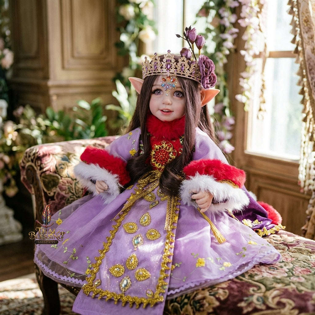 Authentic Thai 22-Inch Handmade Fantasy Elf Kumaree Look Thep Spirit Child Doll - for Extreme Metta Charm, Business Wealth & Luck Thai Blessing Co By RURUECHA