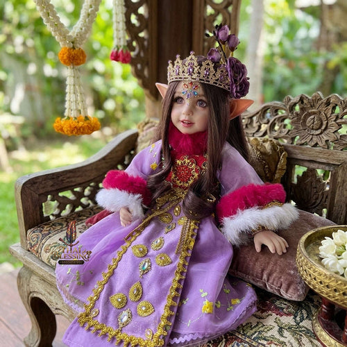 Authentic Thai 22-Inch Handmade Fantasy Elf Kumaree Look Thep Spirit Child Doll - for Extreme Metta Charm, Business Wealth & Luck Thai Blessing Co By RURUECHA