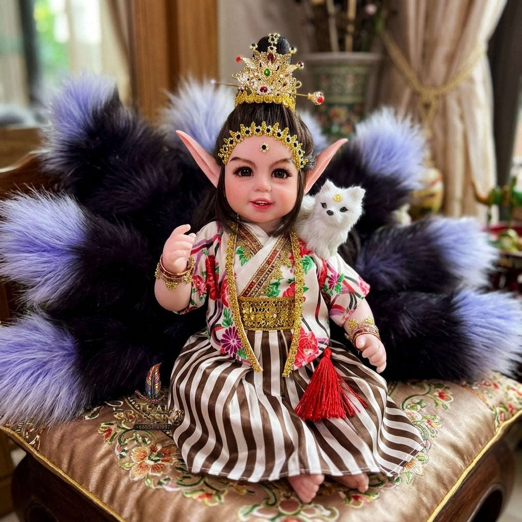 Authentic Thai 22-Inch Handmade Fantasy Kuman Thong Look Thep Spirit Child Doll - for Extreme Metta Charm, Business Wealth & Luck Thai Blessing Co By RURUECHA