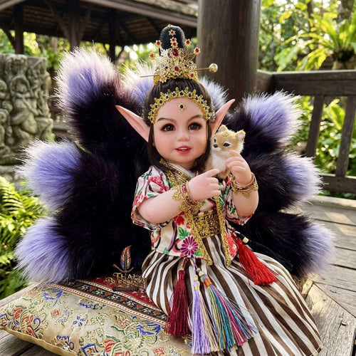 Authentic Thai 22-Inch Handmade Fantasy Kuman Thong Look Thep Spirit Child Doll - for Extreme Metta Charm, Business Wealth & Luck Thai Blessing Co By RURUECHA