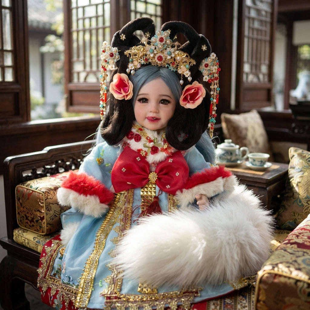 Authentic Thai 22-Inch Handmade Fantasy Kumaree Look Thep Spirit Child Doll - for Extreme Metta Charm, Business Wealth & Luck