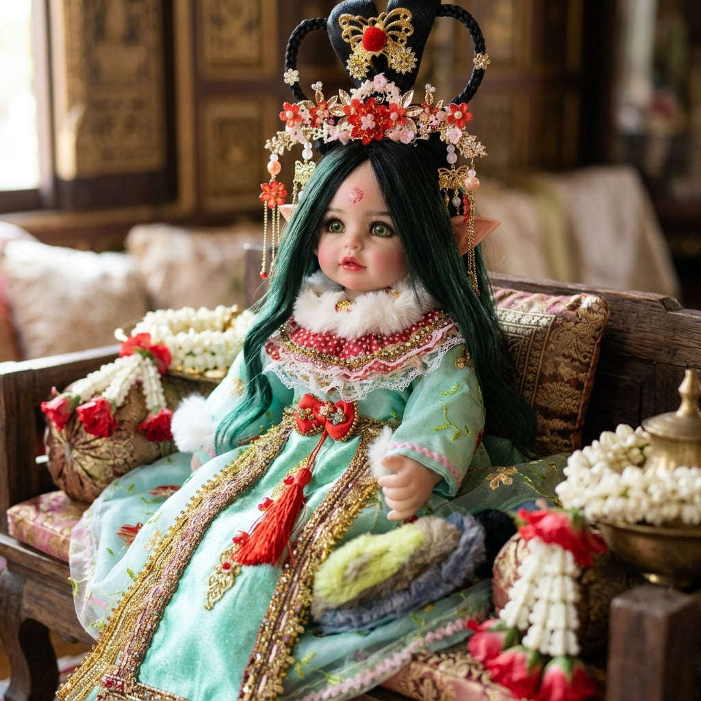 Authentic Thai 22-Inch Handmade Fantasy Kumaree Look Thep Spirit Child Doll - for Extreme Metta Charm, Business Wealth & Luck