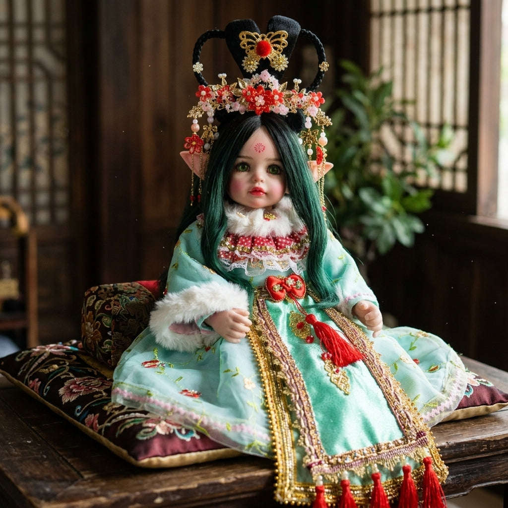 Authentic Thai 22-Inch Handmade Fantasy Kumaree Look Thep Spirit Child Doll - for Extreme Metta Charm, Business Wealth & Luck