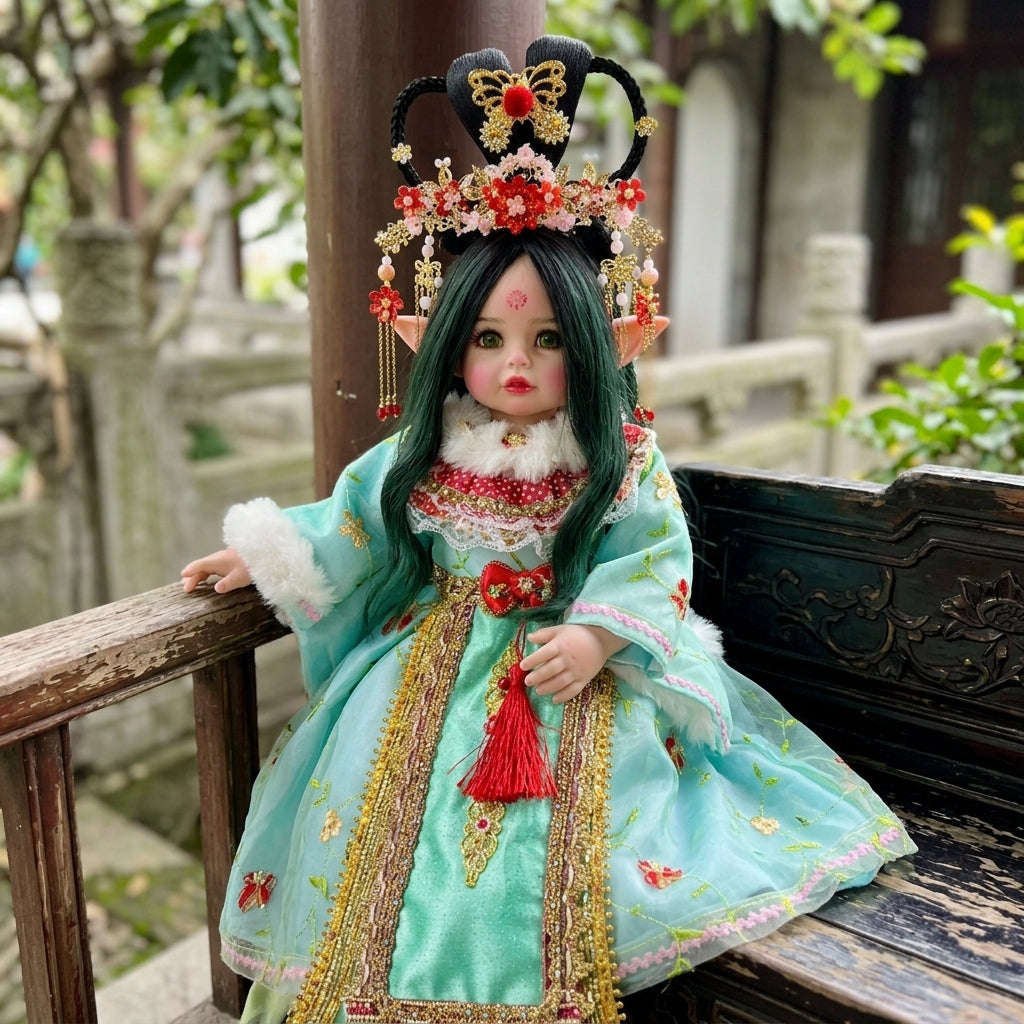 Authentic Thai 22-Inch Handmade Fantasy Kumaree Look Thep Spirit Child Doll - for Extreme Metta Charm, Business Wealth & Luck