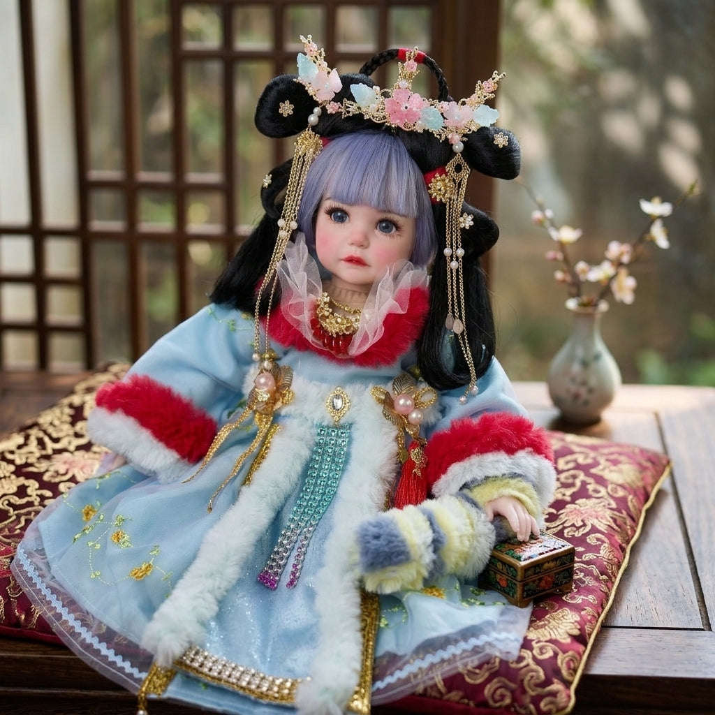 Authentic Thai 22-Inch Handmade Fantasy Kumaree Look Thep Spirit Child Doll - Traditional Chinese Hanfu Attire Edition for Extreme Metta Charm, Business Wealth & Luck