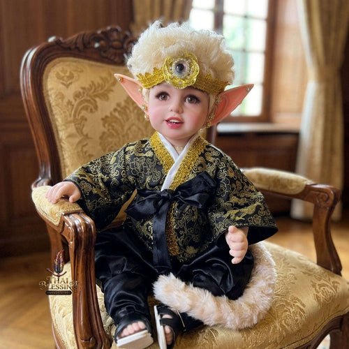 Authentic Thai 22-Inch Handmade Fantasy Three-Eyed Elf Kuman Thong Look Thep Spirit Child Doll - for Extreme Metta Charm, Intuitive Fortune & Business Wealth Thai Blessing Co By RURUECHA