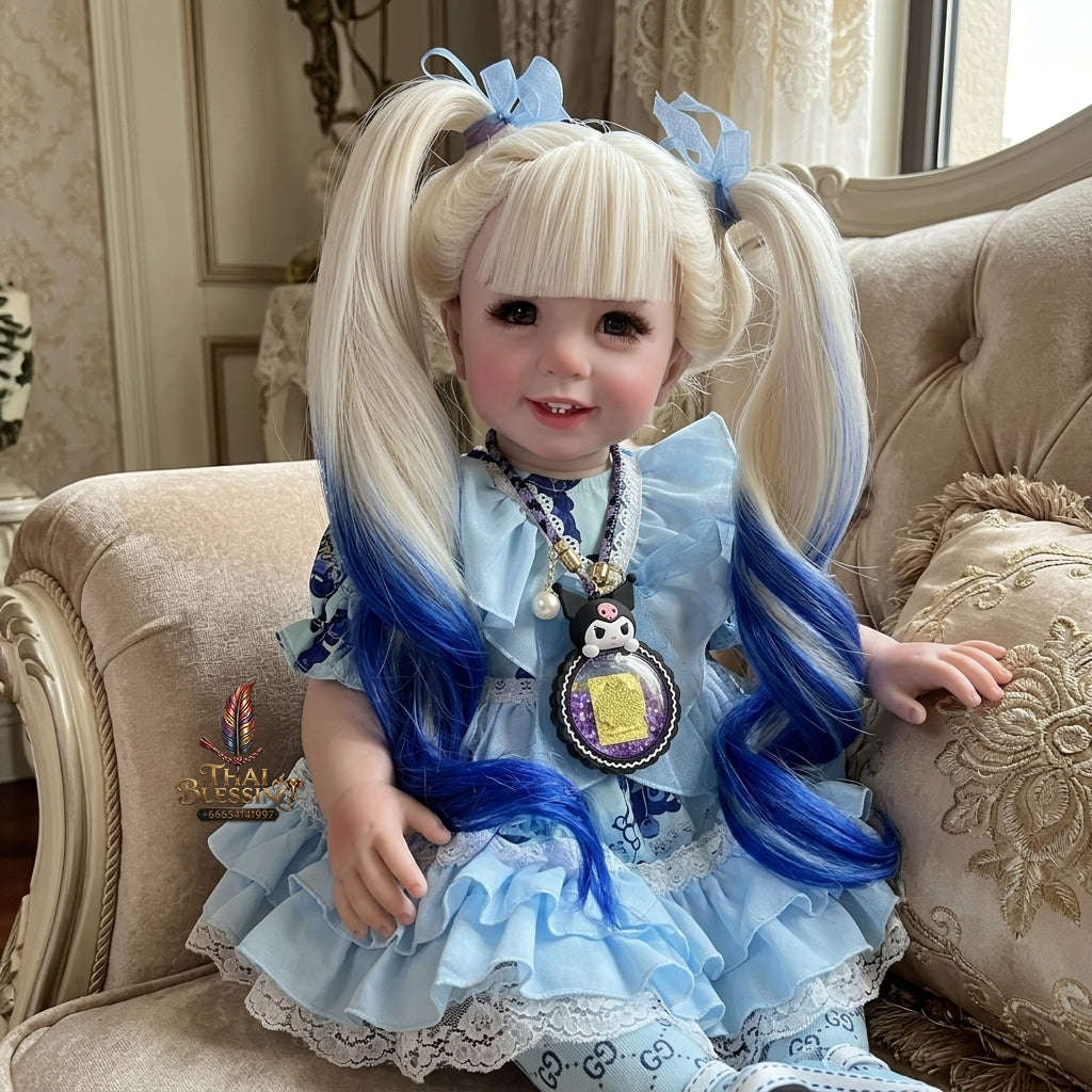 Authentic Thai 22-Inch Handmade Full-Vinyl Body Kumaree Look Thep Spirit Child Doll - for Extreme Metta Charm, Business Wealth & Luck