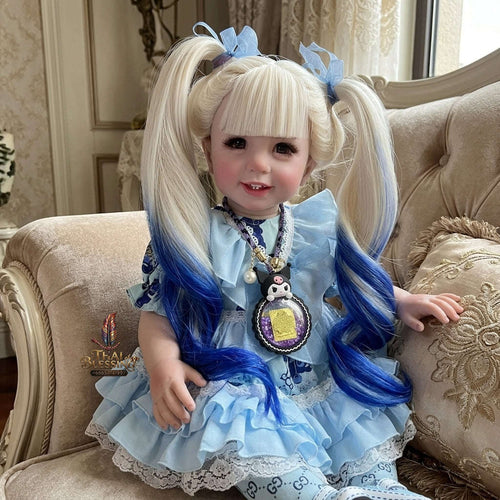 Authentic Thai 22-Inch Handmade Full-Vinyl Body Kumaree Look Thep Spirit Child Doll - for Extreme Metta Charm, Business Wealth & Luck