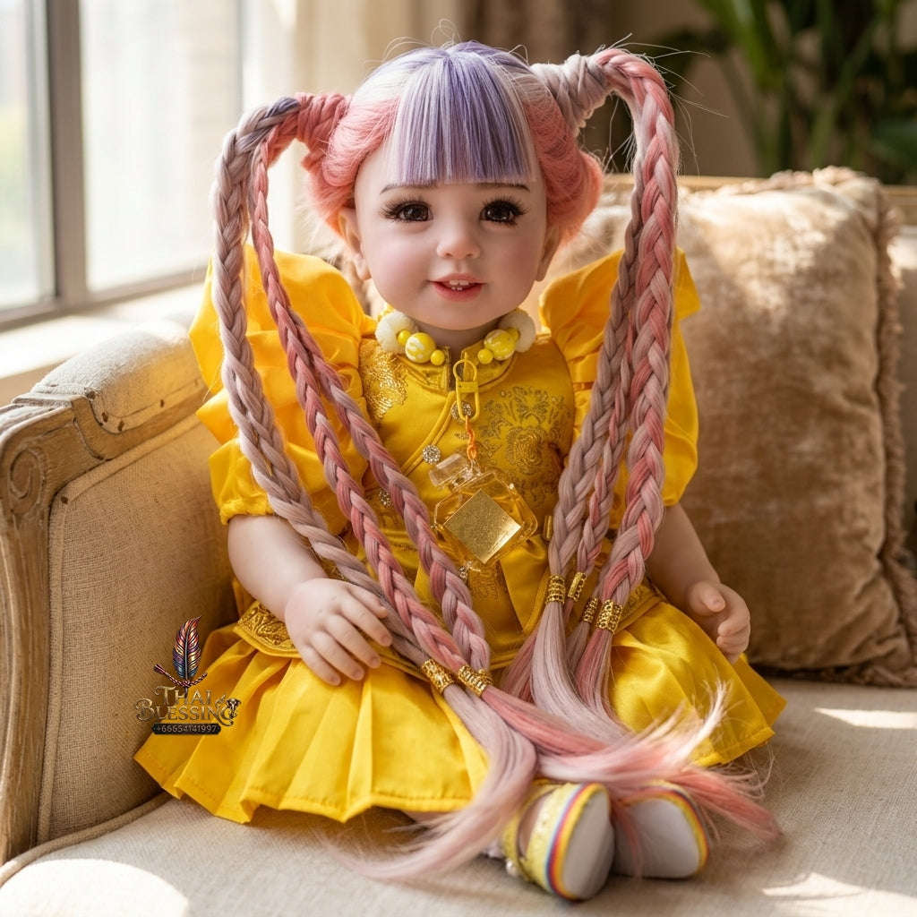 Authentic Thai 22-Inch Handmade Full-Vinyl Body Kumaree Look Thep Spirit Child Doll -  for Extreme Metta Charm, Business Wealth & Luck Thai Blessing Co By RURUECHA