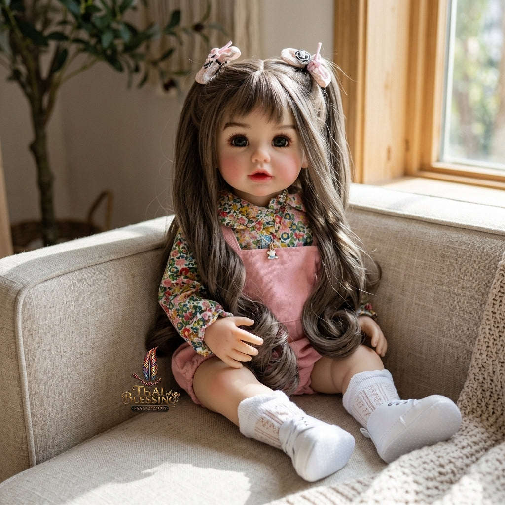 Authentic Thai 22-Inch Handmade Full-Vinyl Body Kumaree Look Thep Spirit Child Doll - for Extreme Metta Charm, Business Wealth & Luck Thai Blessing Co By RURUECHA