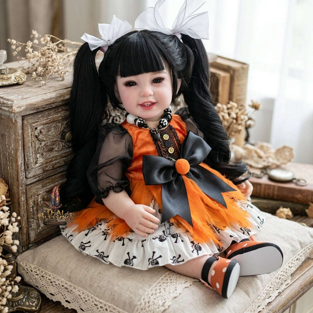 Authentic Thai 22-Inch Handmade Full-Vinyl Body Kumaree Look Thep Spirit Child Doll - for Extreme Metta Charm, Business Wealth & Luck