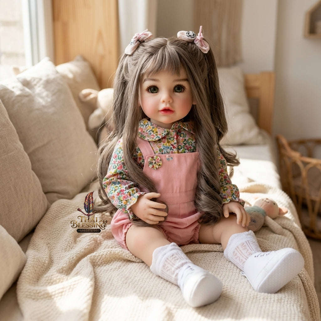 Authentic Thai 22-Inch Handmade Full-Vinyl Body Kumaree Look Thep Spirit Child Doll - for Extreme Metta Charm, Business Wealth & Luck Thai Blessing Co By RURUECHA