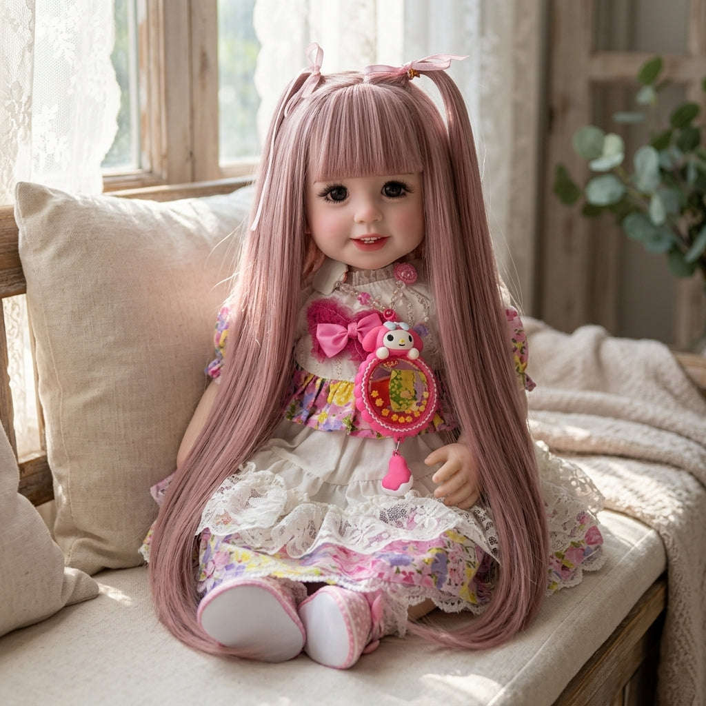 Authentic Thai 22-Inch Handmade Full-Vinyl Body Kumaree Look Thep Spirit Child Doll - for Extreme Metta Charm, Business Wealth & Luck
