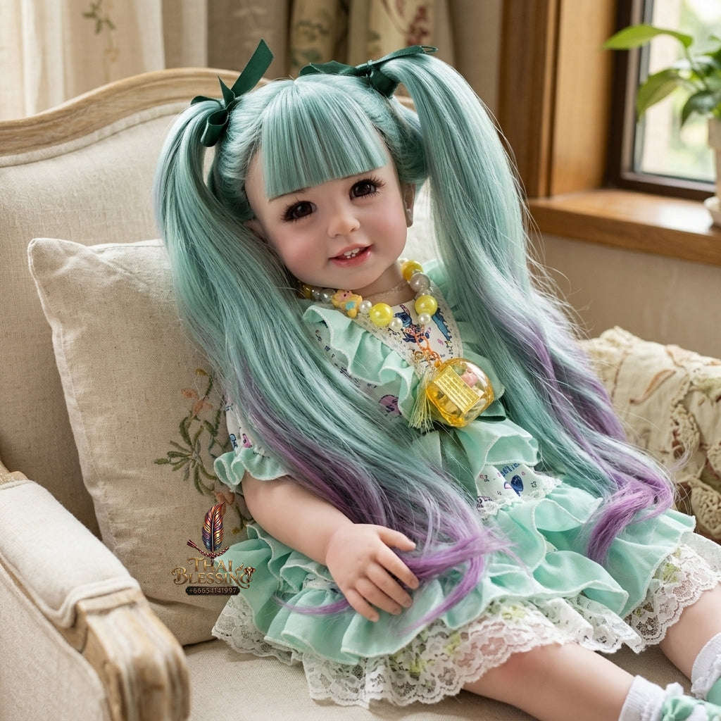 Authentic Thai 22-Inch Handmade Full-Vinyl Body Kumaree Look Thep Spirit Child Doll - for Extreme Metta Charm, Business Wealth & Luck