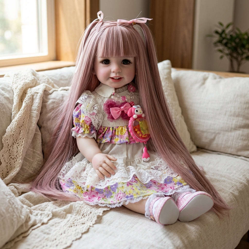 Authentic Thai 22-Inch Handmade Full-Vinyl Body Kumaree Look Thep Spirit Child Doll - for Extreme Metta Charm, Business Wealth & Luck