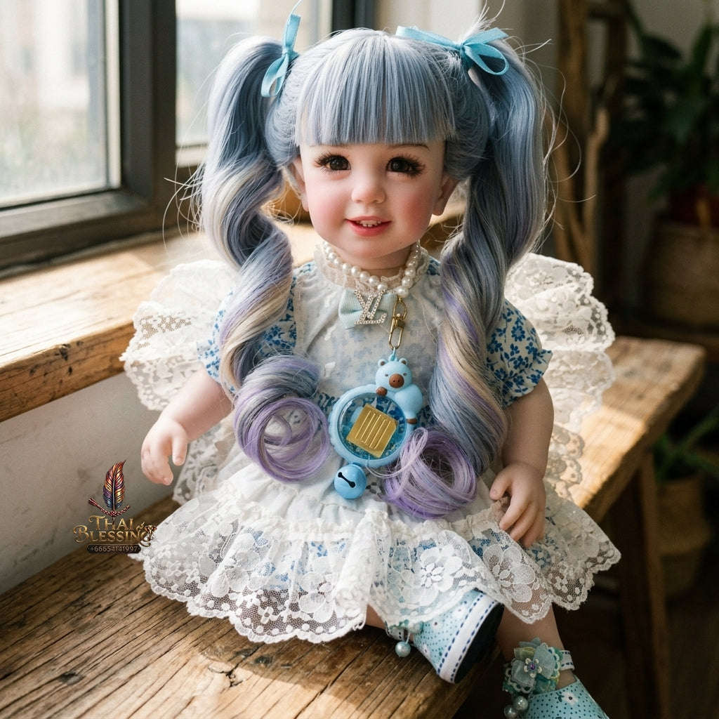 Authentic Thai 22-Inch Handmade Full-Vinyl Body Kumaree Look Thep Spirit Child Doll - for Extreme Metta Charm, Business Wealth & Luck Thai Blessing Co By RURUECHA