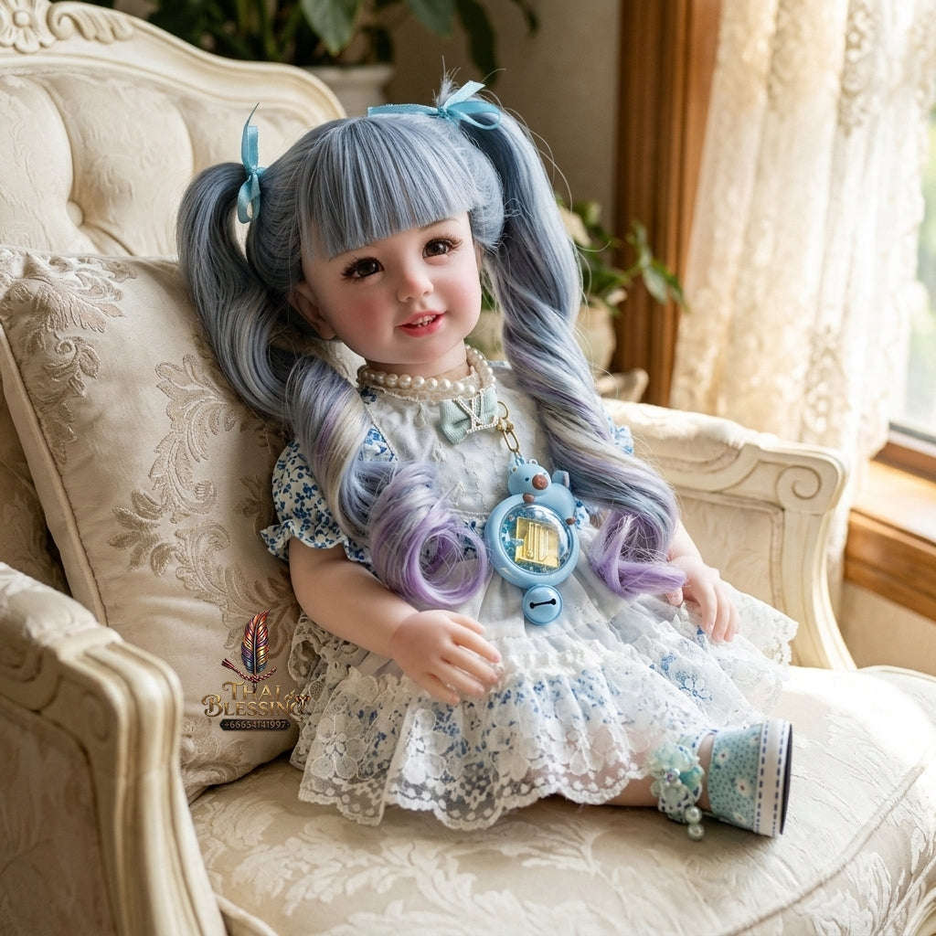 Authentic Thai 22-Inch Handmade Full-Vinyl Body Kumaree Look Thep Spirit Child Doll - for Extreme Metta Charm, Business Wealth & Luck Thai Blessing Co By RURUECHA