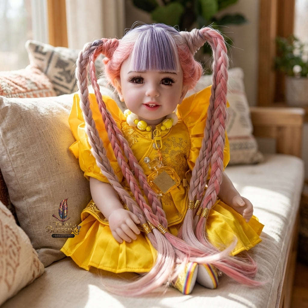 Authentic Thai 22-Inch Handmade Full-Vinyl Body Kumaree Look Thep Spirit Child Doll -  for Extreme Metta Charm, Business Wealth & Luck Thai Blessing Co By RURUECHA