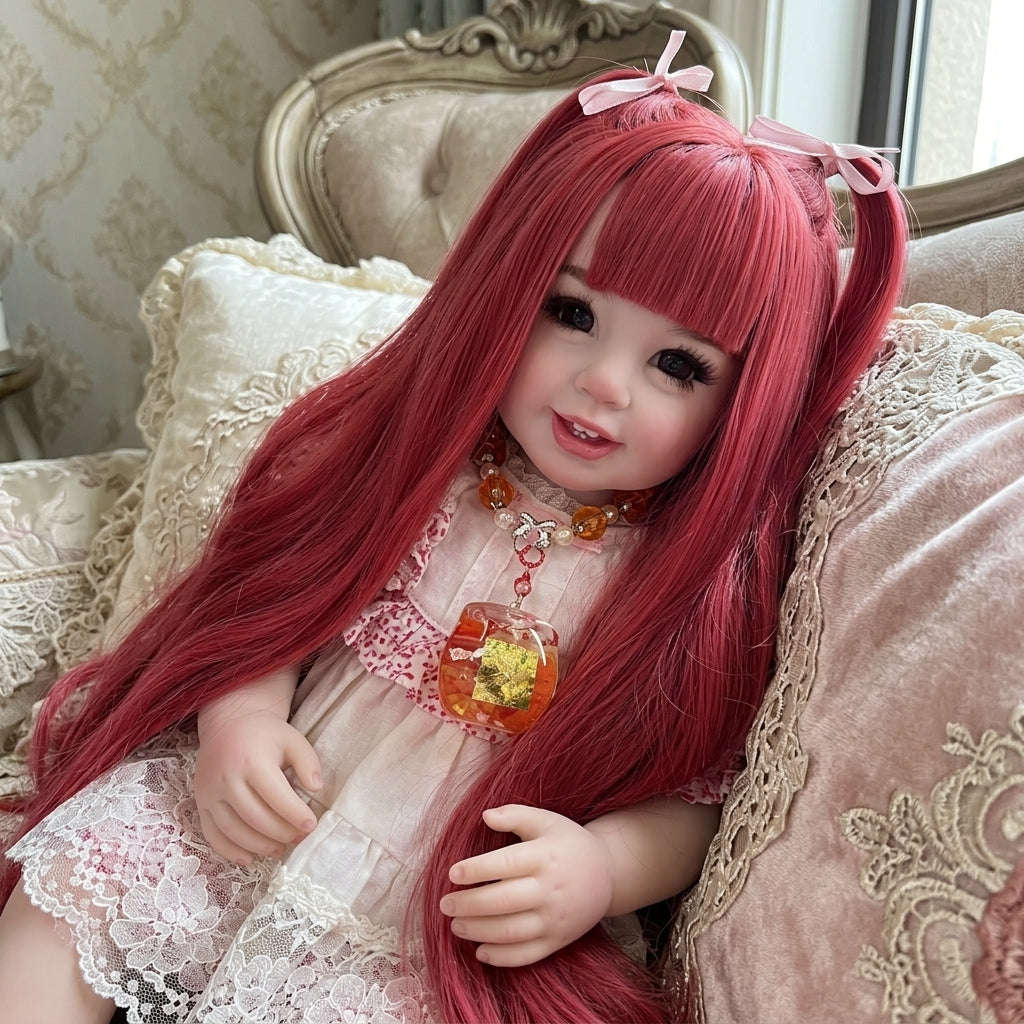 Authentic Thai 22-Inch Handmade Full-Vinyl Body Kumaree Look Thep Spirit Child Doll - for Extreme Metta Charm, Business Wealth & Luck