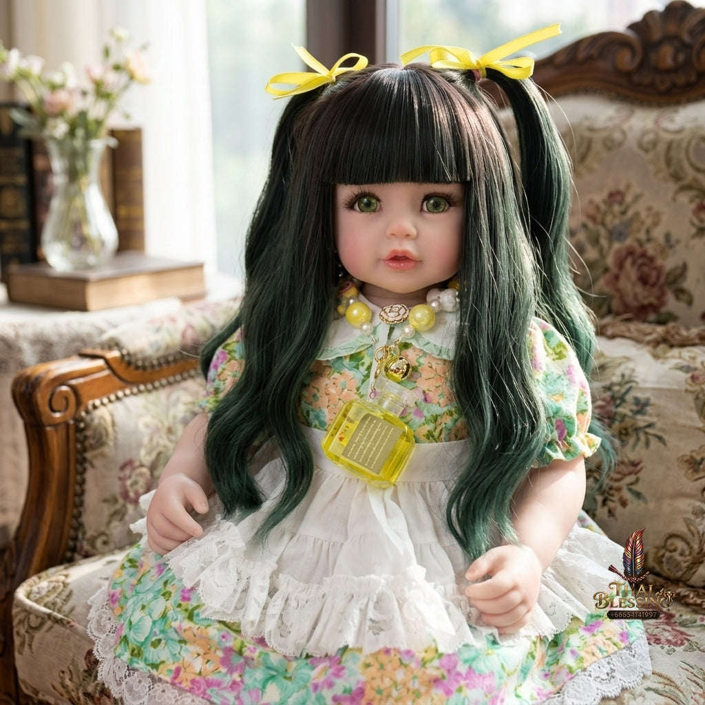 Authentic Thai 22-Inch Handmade Full-Vinyl Body Kumaree Look Thep Spirit Child Doll - for Extreme Metta Charm, Business Wealth & Luck Thai Blessing Co By RURUECHA