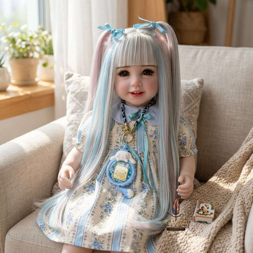 Authentic Thai 22-Inch Handmade Full-Vinyl Body Kumaree Look Thep Spirit Child Doll - for Extreme Metta Charm, Business Wealth & Luck