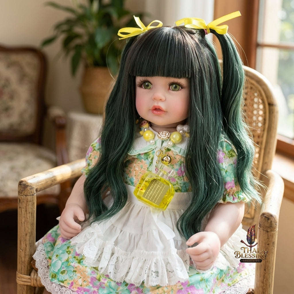 Authentic Thai 22-Inch Handmade Full-Vinyl Body Kumaree Look Thep Spirit Child Doll - for Extreme Metta Charm, Business Wealth & Luck Thai Blessing Co By RURUECHA