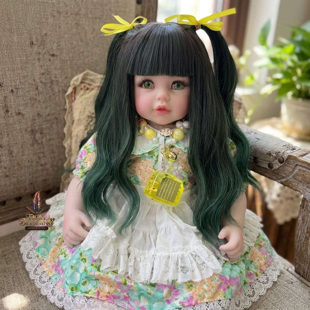 Authentic Thai 22-Inch Handmade Full-Vinyl Body Kumaree Look Thep Spirit Child Doll - for Extreme Metta Charm, Business Wealth & Luck Thai Blessing Co By RURUECHA