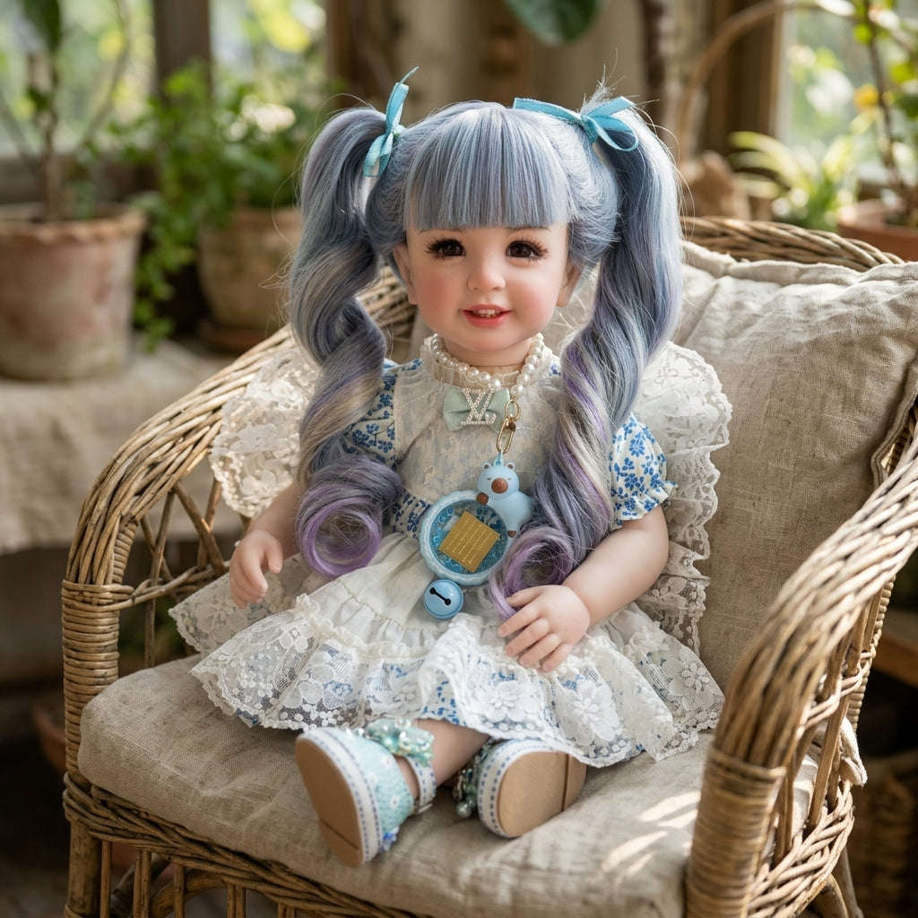 Authentic Thai 22-Inch Handmade Full-Vinyl Body Kumaree Look Thep Spirit Child Doll - for Extreme Metta Charm, Business Wealth & Luck