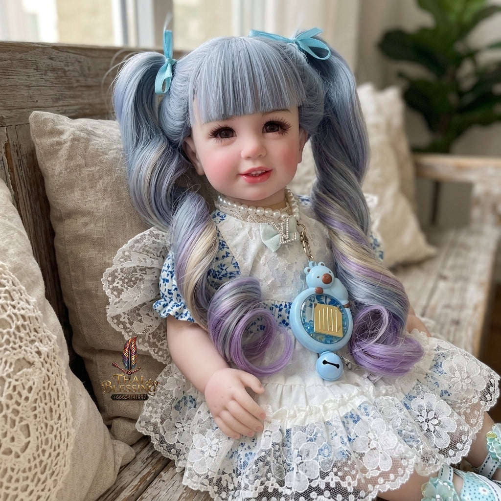 Authentic Thai 22-Inch Handmade Full-Vinyl Body Kumaree Look Thep Spirit Child Doll - for Extreme Metta Charm, Business Wealth & Luck Thai Blessing Co By RURUECHA