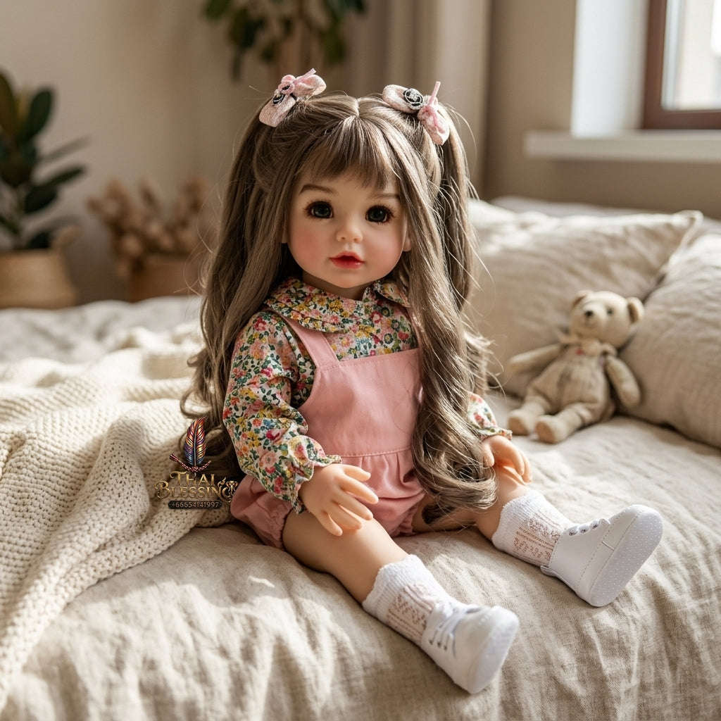 Authentic Thai 22-Inch Handmade Full-Vinyl Body Kumaree Look Thep Spirit Child Doll - for Extreme Metta Charm, Business Wealth & Luck Thai Blessing Co By RURUECHA