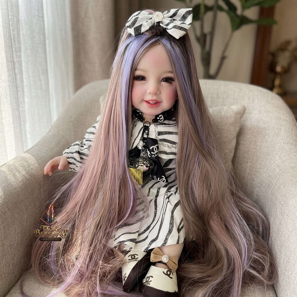 Authentic Thai 22-Inch Handmade Full-Vinyl Body Kumaree Look Thep Spirit Child Doll - for Extreme Metta Charm, Business Wealth & Luck