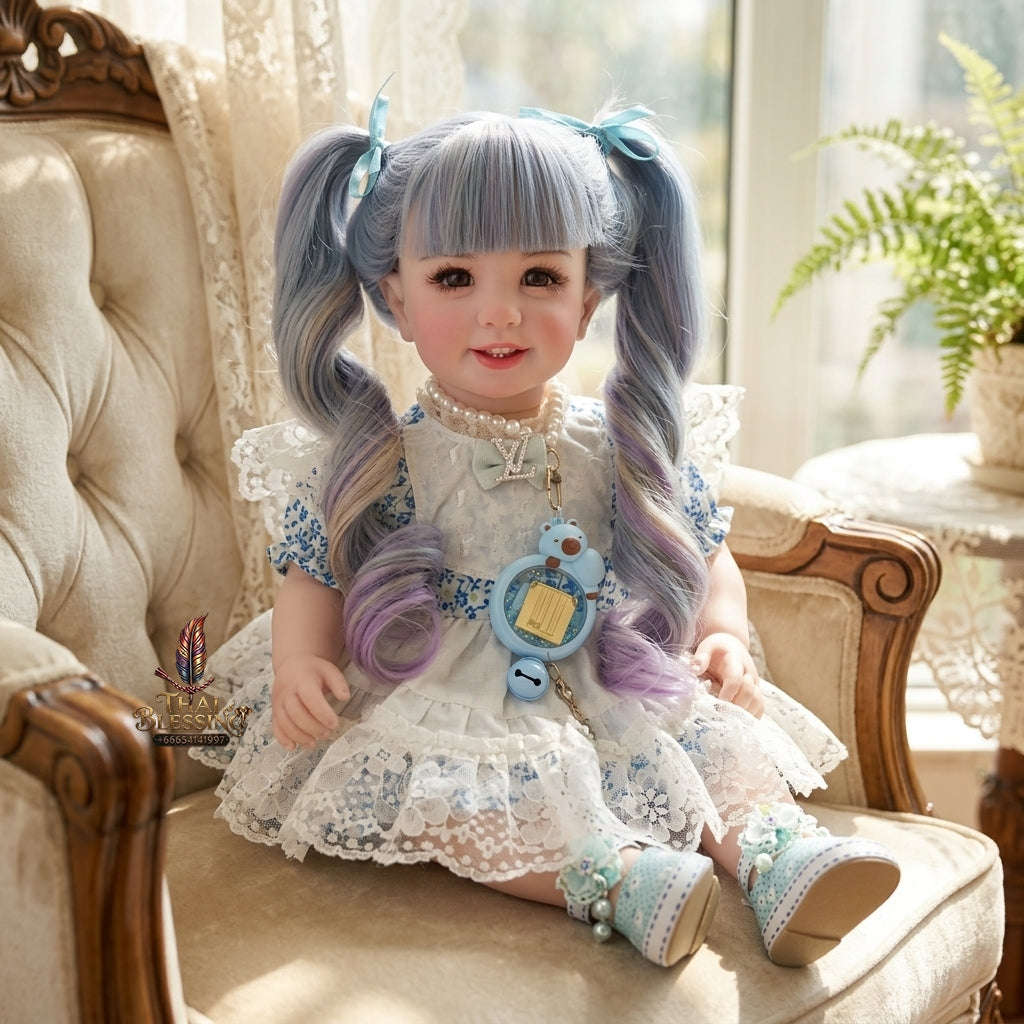 Authentic Thai 22-Inch Handmade Full-Vinyl Body Kumaree Look Thep Spirit Child Doll - for Extreme Metta Charm, Business Wealth & Luck Thai Blessing Co By RURUECHA