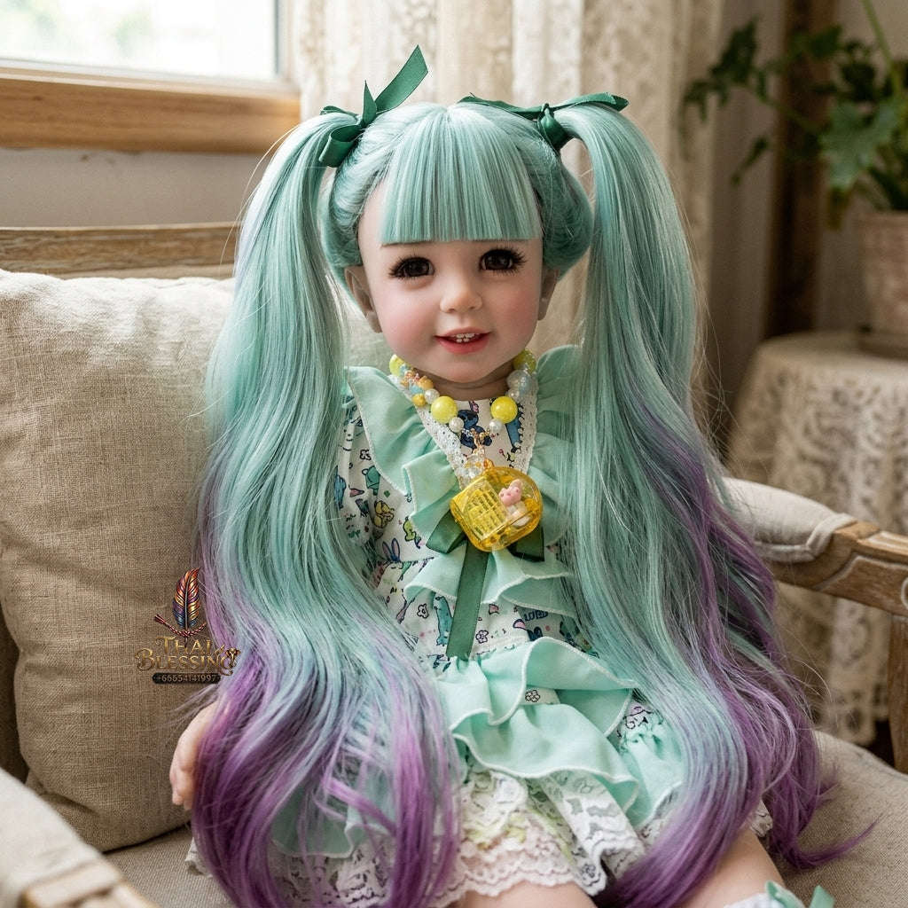 Authentic Thai 22-Inch Handmade Full-Vinyl Body Kumaree Look Thep Spirit Child Doll - for Extreme Metta Charm, Business Wealth & Luck