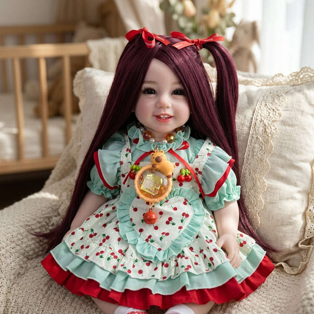 Authentic Thai 22-Inch Handmade Full-Vinyl Body Kumaree Look Thep Spirit Child Doll - for Extreme Metta Charm, Business Wealth & Luck