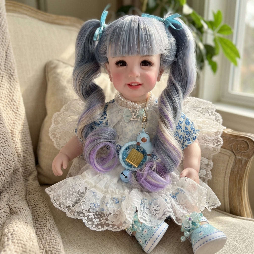 Authentic Thai 22-Inch Handmade Full-Vinyl Body Kumaree Look Thep Spirit Child Doll - for Extreme Metta Charm, Business Wealth & Luck