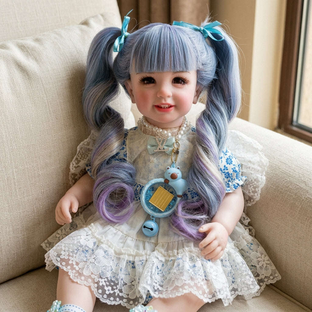 Authentic Thai 22-Inch Handmade Full-Vinyl Body Kumaree Look Thep Spirit Child Doll - for Extreme Metta Charm, Business Wealth & Luck