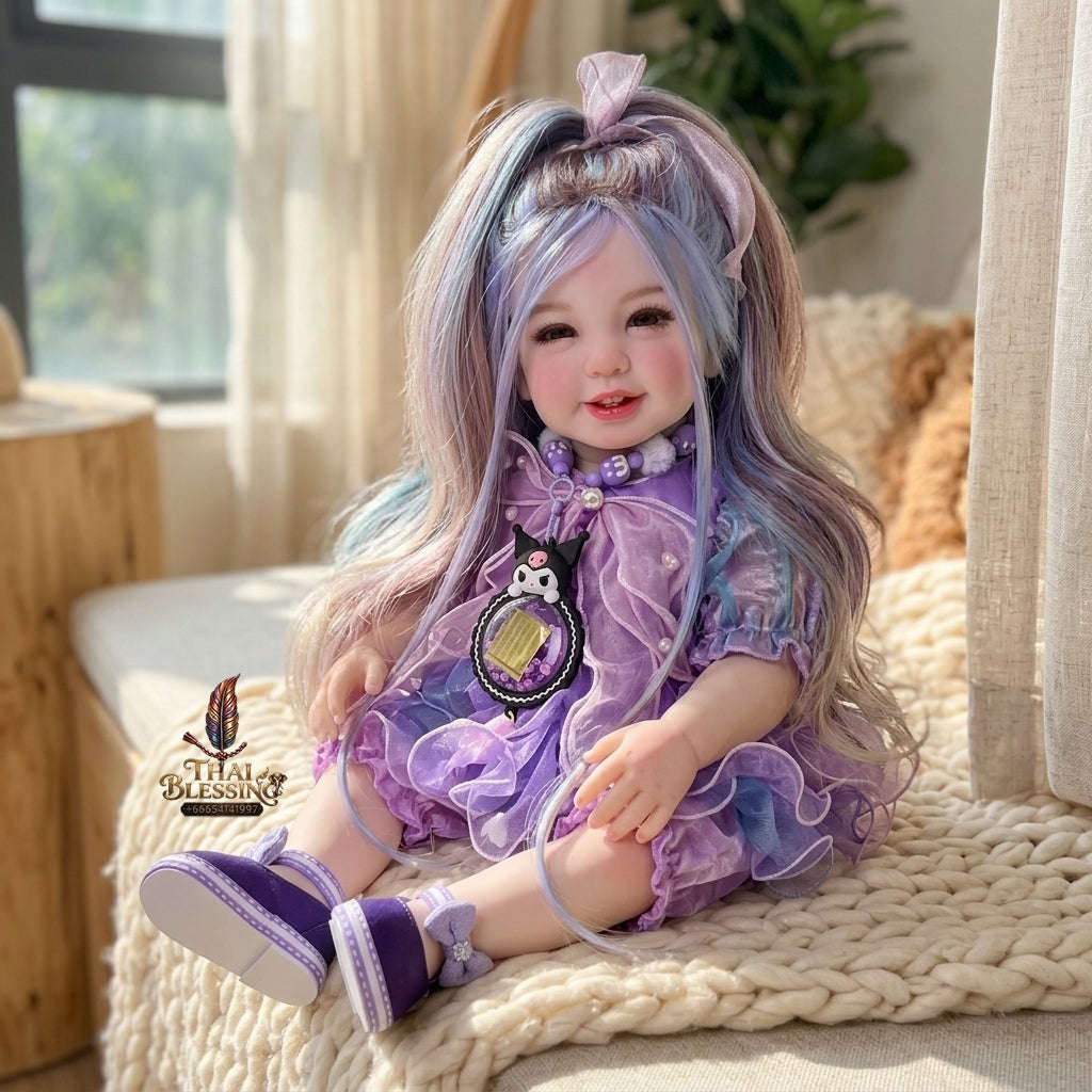 Authentic Thai 22-Inch Handmade Full-Vinyl Body Kumaree Look Thep Spirit Child Doll - for Extreme Metta Charm, Business Wealth & Luck Thai Blessing Co By RURUECHA