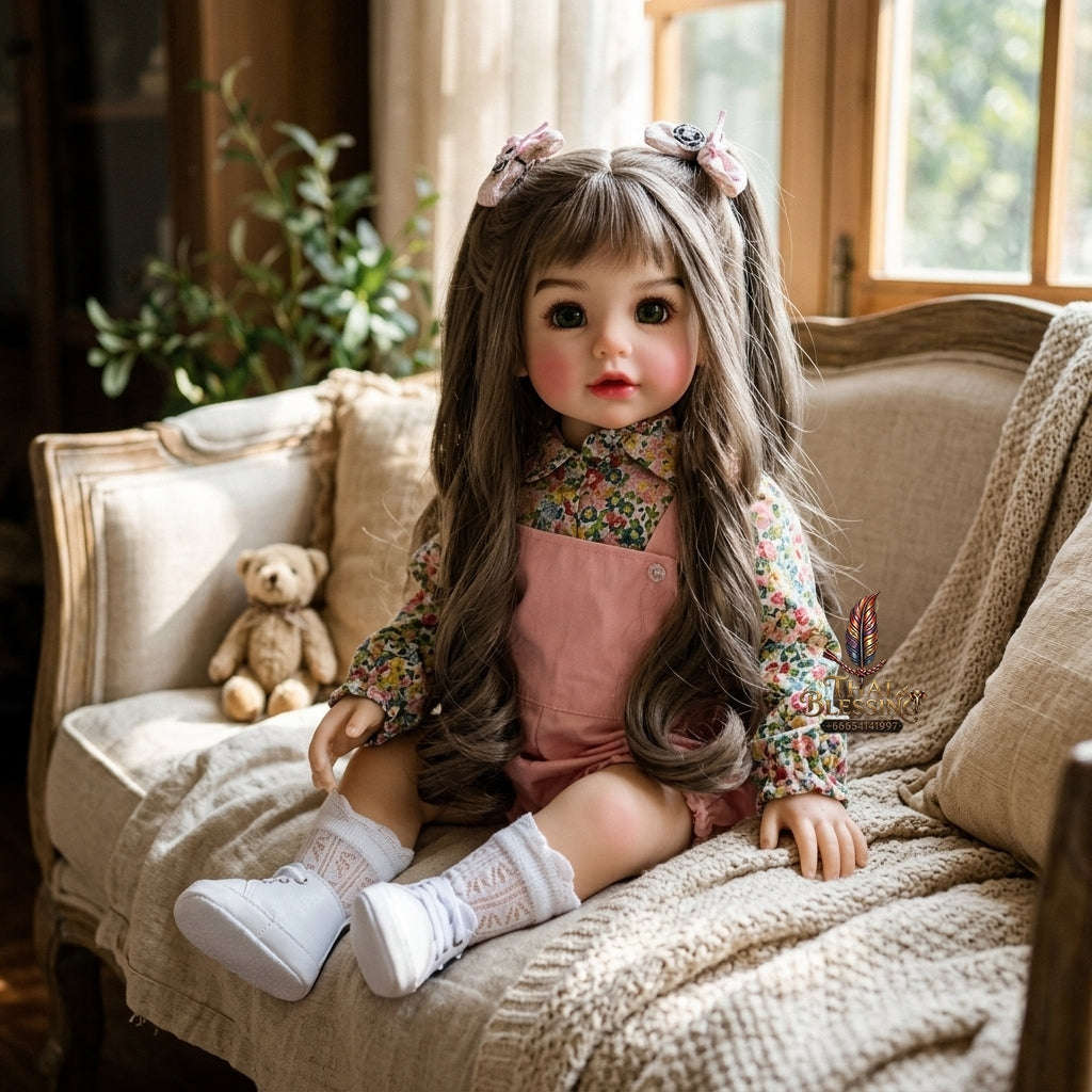 Authentic Thai 22-Inch Handmade Full-Vinyl Body Kumaree Look Thep Spirit Child Doll - for Extreme Metta Charm, Business Wealth & Luck Thai Blessing Co By RURUECHA