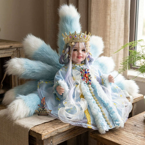 Authentic Thai 22-Inch Handmade Full-Vinyl Body Nine-Tailed Fox Goddess Kumaree Look Thep Spirit Child Doll - for Extreme Metta Charm, Business Wealth & Supreme Seduction Thai Blessing Co By RURUECHA