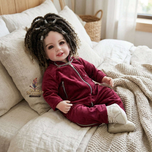 Authentic Thai 22-Inch Handmade Modern Dreadlock Kuman Thong Look Thep Spirit Child Doll for Extreme Metta Charm, Business Wealth & Luck Thai Blessing Co By RURUECHA