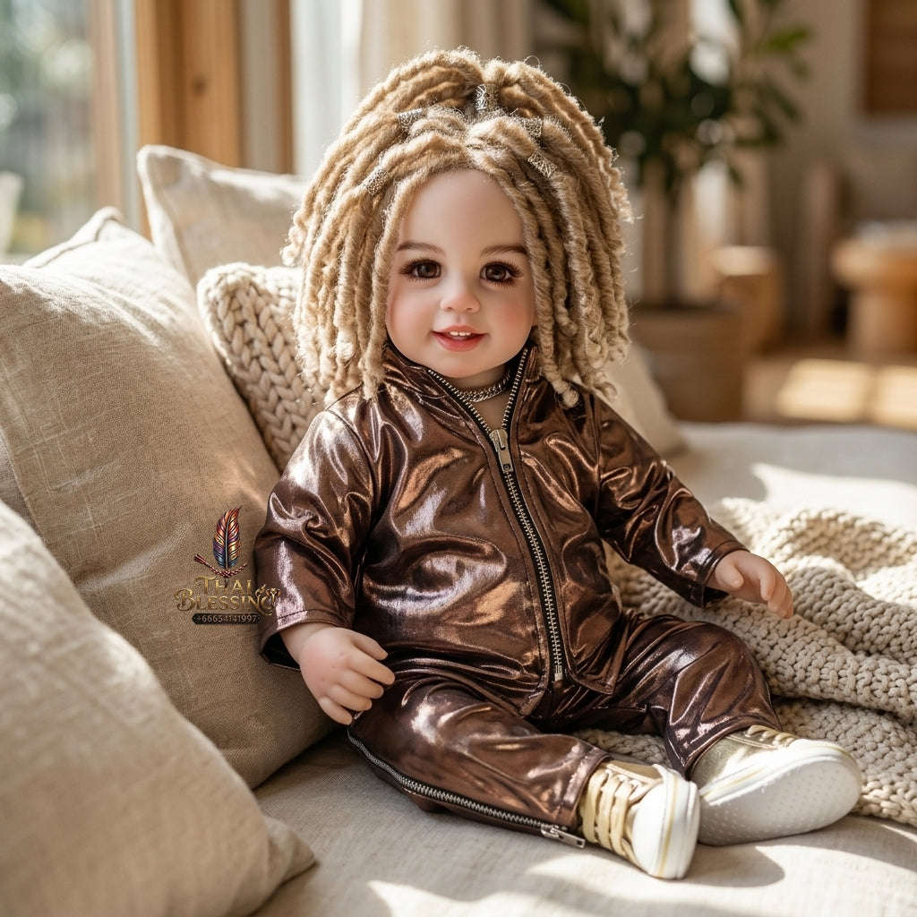 Authentic Thai 22-Inch Handmade Modern Dreadlock Kuman Thong Look Thep Spirit Child Doll - for Extreme Metta Charm, Business Wealth & Luck Thai Blessing Co By RURUECHA