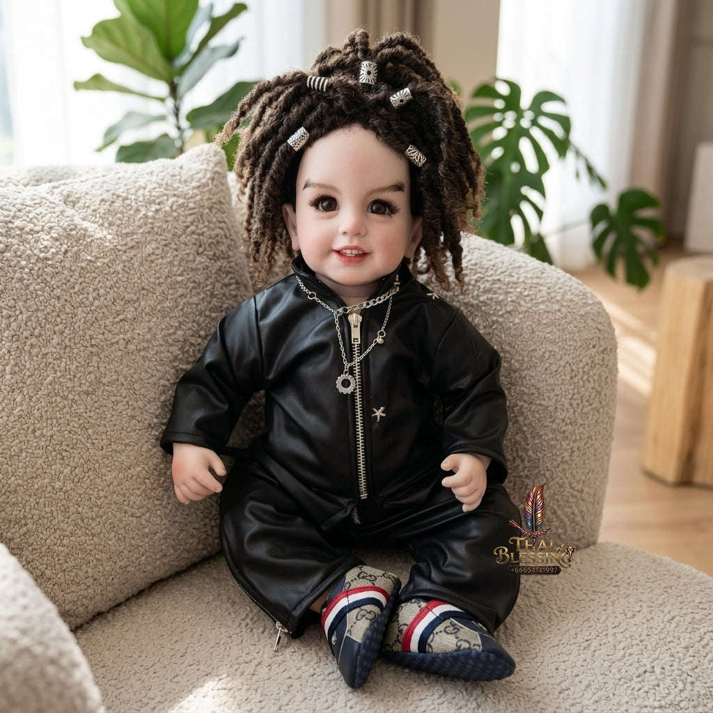 Authentic Thai 22-Inch Handmade Modern Dreadlock Kuman Thong Look Thep Spirit Child Doll - for Extreme Metta Charm, Business Wealth & Luck Thai Blessing Co By RURUECHA