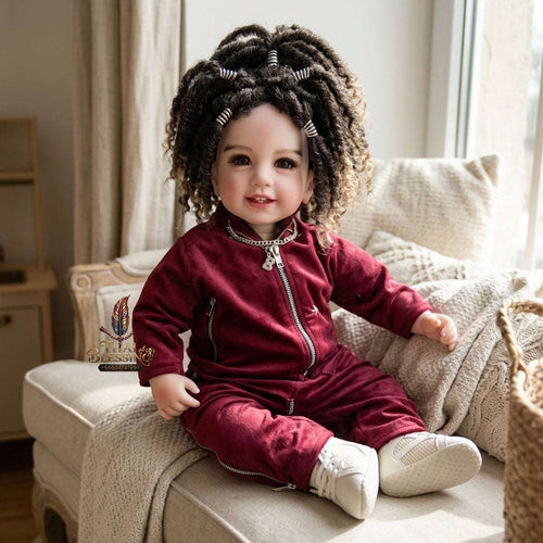 Authentic Thai 22-Inch Handmade Modern Dreadlock Kuman Thong Look Thep Spirit Child Doll for Extreme Metta Charm, Business Wealth & Luck Thai Blessing Co By RURUECHA