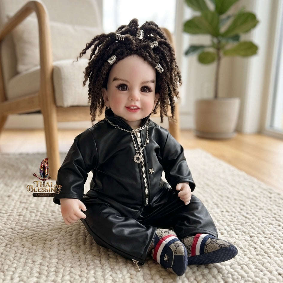 Authentic Thai 22-Inch Handmade Modern Dreadlock Kuman Thong Look Thep Spirit Child Doll - for Extreme Metta Charm, Business Wealth & Luck Thai Blessing Co By RURUECHA
