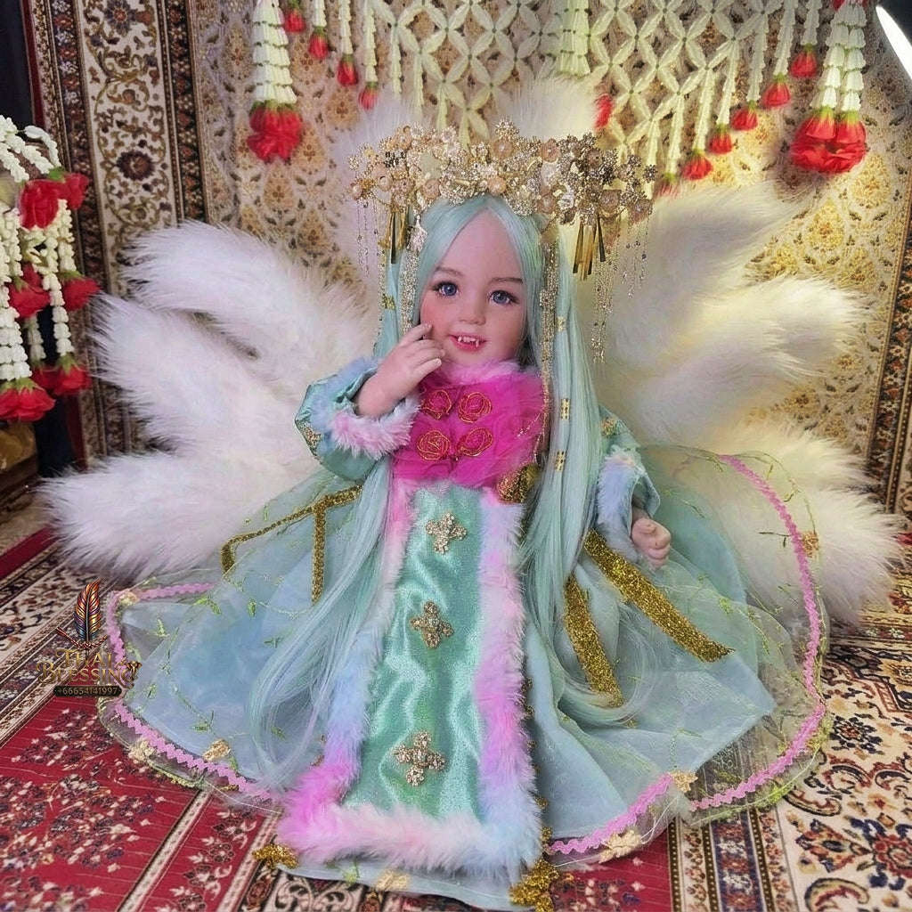 Authentic Thai 22-Inch Handmade Nine-Tailed Fox Kumaree Look Thep Spirit Child Doll - for Extreme Metta Charm, Business Wealth & Luck Thai Blessing Co By RURUECHA
