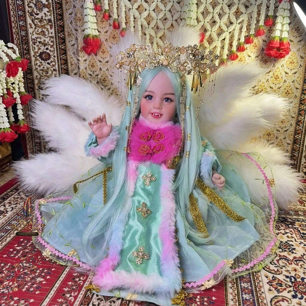 Authentic Thai 22-Inch Handmade Nine-Tailed Fox Kumaree Look Thep Spirit Child Doll - for Extreme Metta Charm, Business Wealth & Luck Thai Blessing Co By RURUECHA