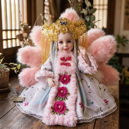 Authentic Thai 22-Inch Handmade Nine-Tailed Fox Kumaree Look Thep Spirit Child Doll -  for Extreme Metta Charm, Business Wealth & Luck Thai Blessing Co By RURUECHA